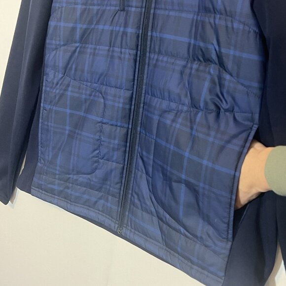 RLX Ralph Lauren Men’s GOLF Hybrid Mockneck Jacket Wool Blend Navy Full Zipper - Picture 13 of 16